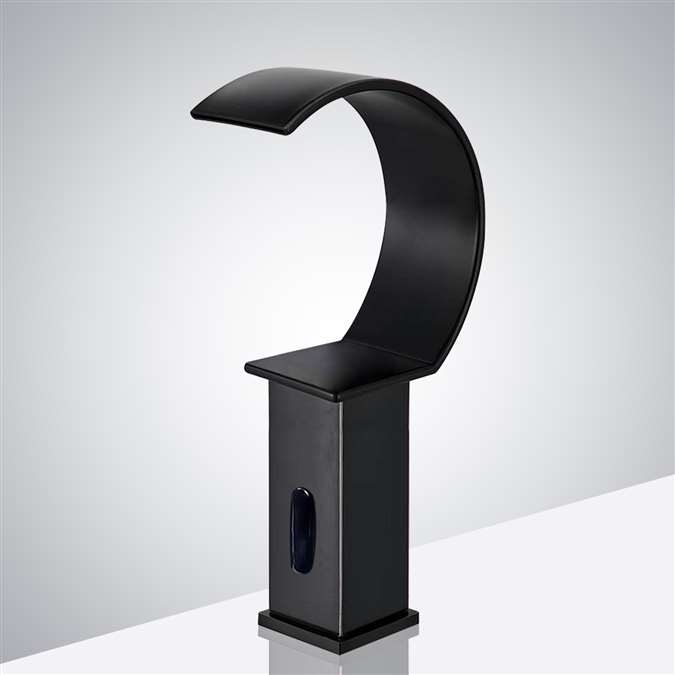 Fontana Matte Black Commercial Waterfall Sensor Faucet