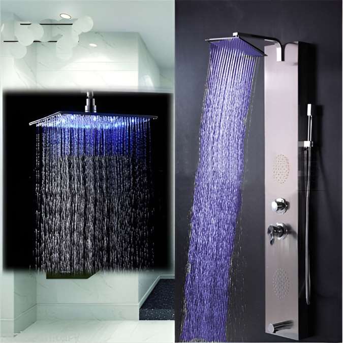 Brio LED Shower Panel Nickel Brushed Finish