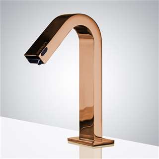 Hospitality BathSelect Dual Function Automatic Deck Mount Rose Gold Sensor Water Faucet and Soap Dispenser