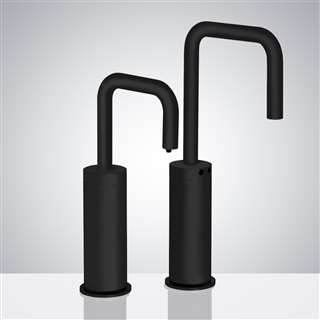 Verona commercial matte black automatic motion sensor faucet and soap dispenser