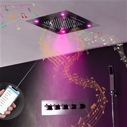 Hospitality BathSelect 16" Remote Control Musical Chrome Complete Ceiling Shower System