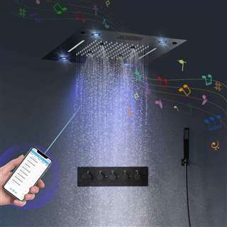Bluetooth 16" Remote Control Musical ORB Complete Ceiling Shower System