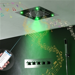 Hospitality BathSelect 24" Remote Control Musical Chrome Complete Ceiling Shower System