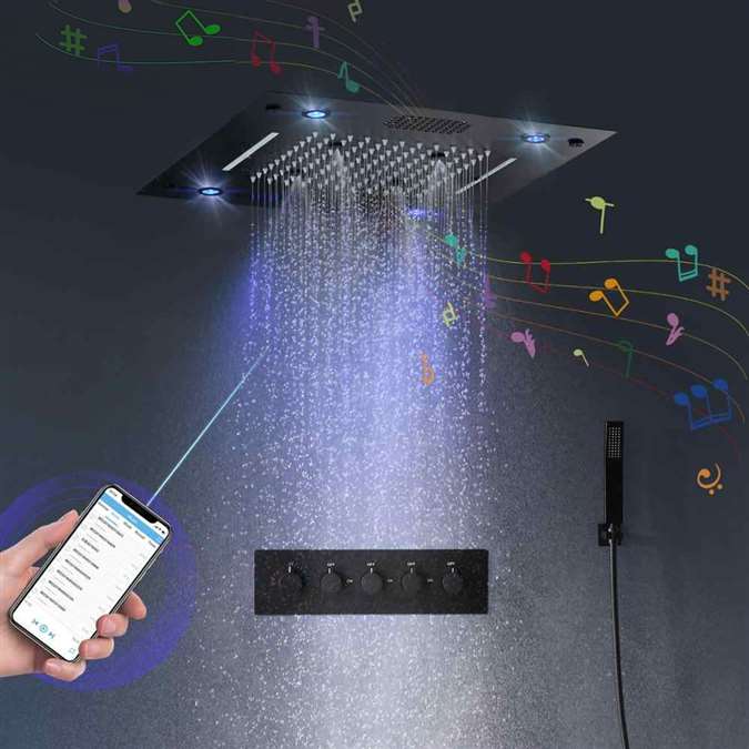 Oil rubbed bronze LED showers