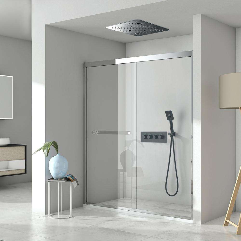 20 inch Multi-function Thermostatic Ceiling Mounted LED Square Shower Set with Hand Sprayer in Matte Black (BS10498)