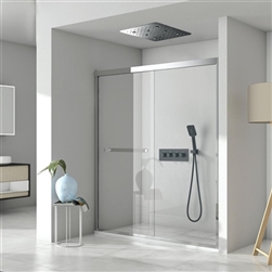 Hospitality 20-inch Multi-function Thermostatic Ceiling Mounted LED Bathroom Square Shower Set with Hand Sprayer in Matte Black