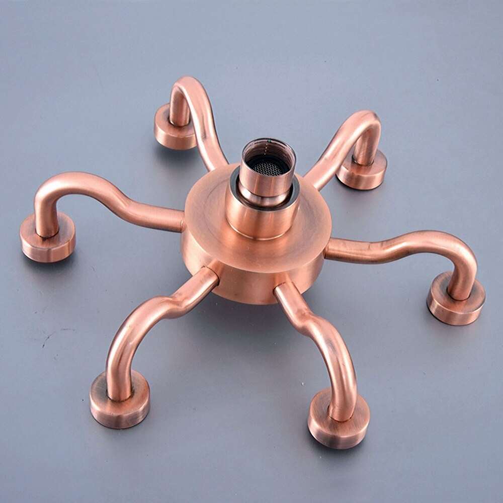 8inch Red Copper Water Saving Top Spray Rainfall Ceiling Mount Showerhead (BS10551)