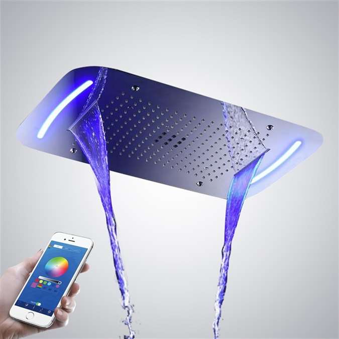 Buy Hotel Ceiling Mounted Stainless Steel Rectangle Shower LED Light ...