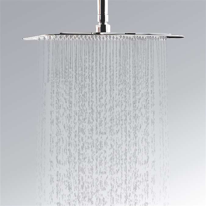 BathSelect 8 inch stainless steel square rain shower head