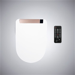 BathSelect High Quality Intelligent Smart Toilet Seat Cover In White-Rose Gold Color Control