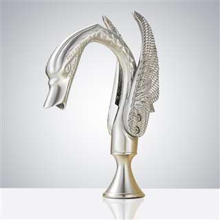 BathSelect Brushed Nickel Screwed Wing Swan Commercial Motion Sensor Faucet BathSelect Brushed Nickel Screwed Wing Swan Commercial Motion Sensor Faucet