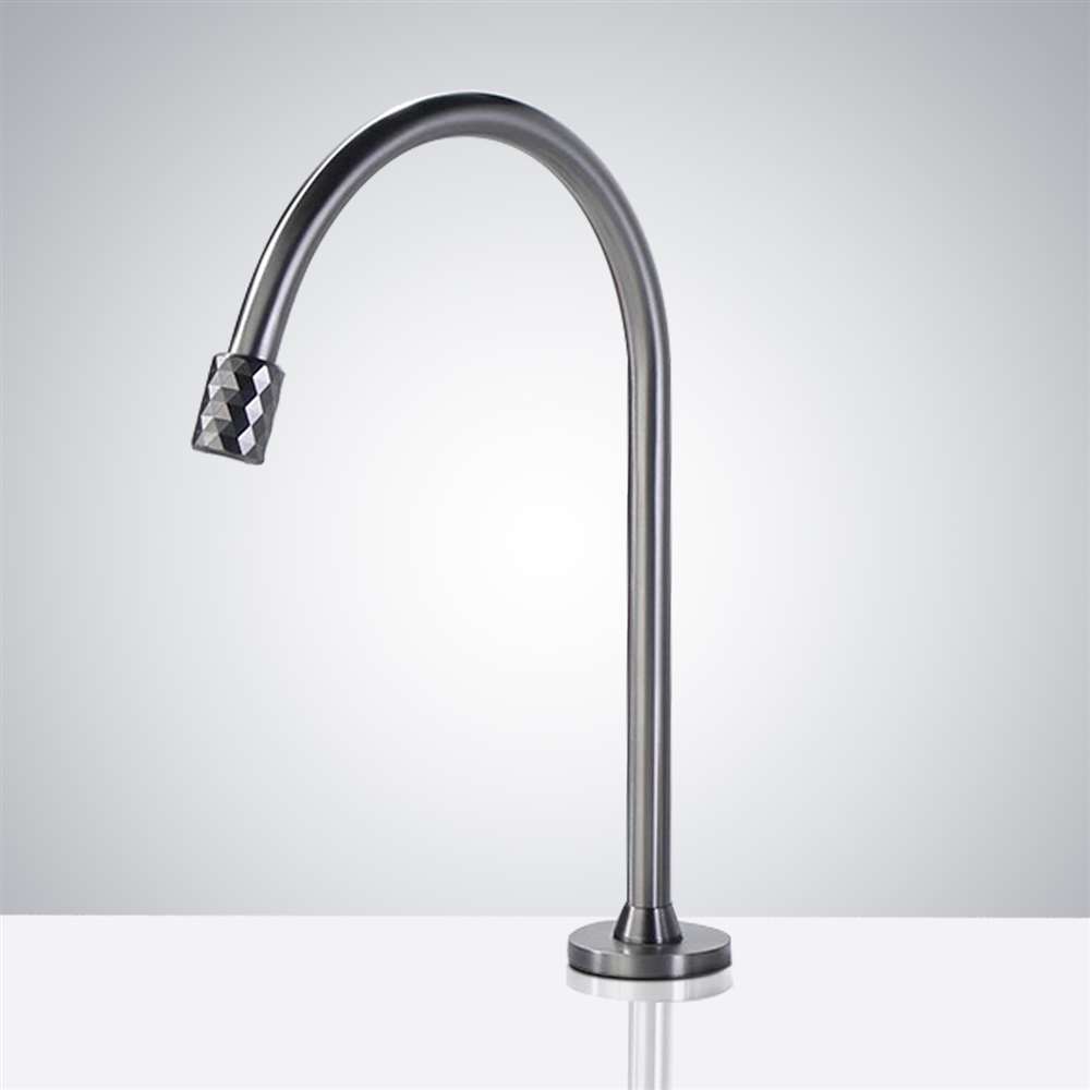 BathSelect BS1091-CR long stem brushed nickel commercial motion sensor faucet