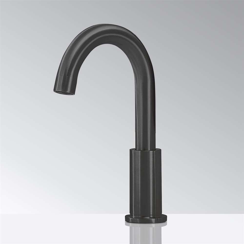 BathSelect Deck Mount Commercial Matte Black Touchless Sensor Faucet