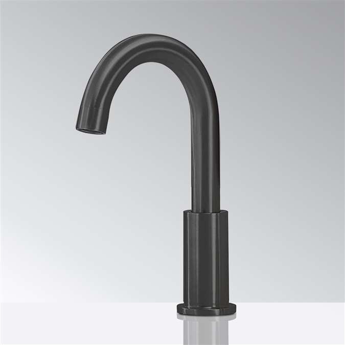 BathSelect Deck Mount Matte Black Touchless Sensor Faucet