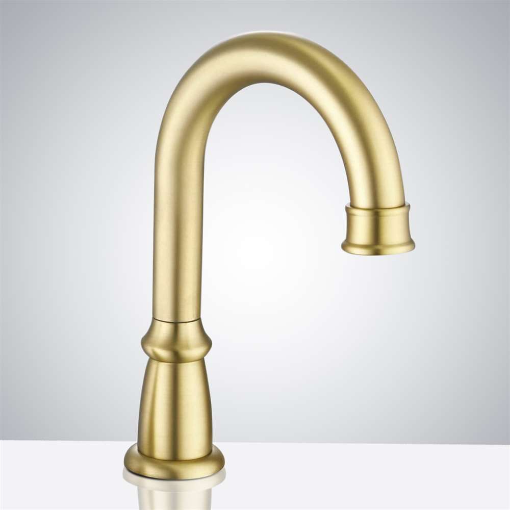 BathSelect Leo brushed gold automatic sensor faucet model BS1094BG