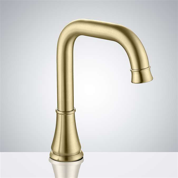 BathSelect Commercial Brushed Gold Automatic Touchless Sensor Faucet