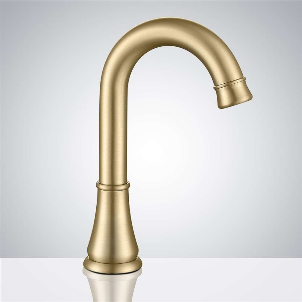 BathSelect Hotel Commercial Brushed Gold Touchless Sensor Faucet