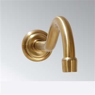 Commercial Antique Wall Mount Automatic Motion Sensor Faucet Brushed Gold Finish