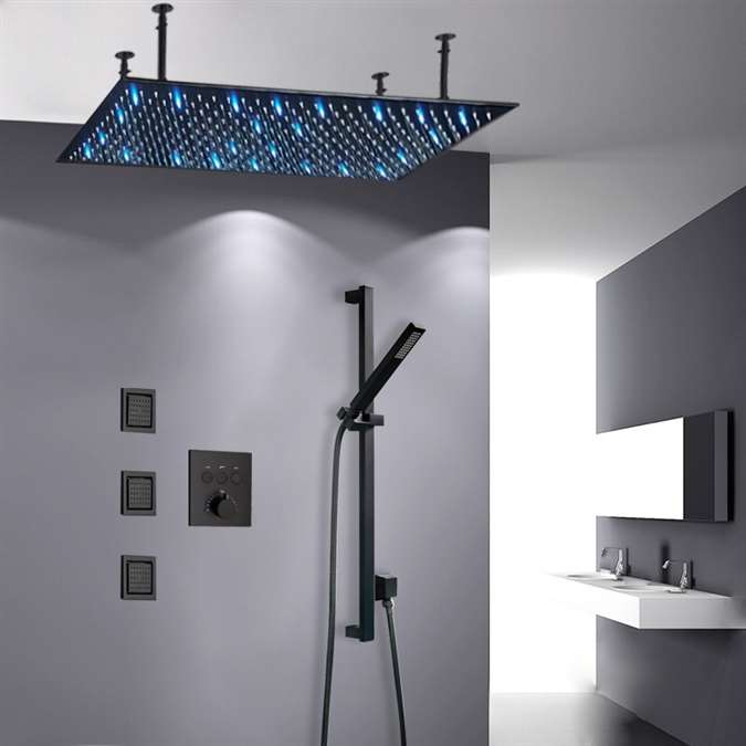 Browse Venosa 20*40in LED Matte Black Rainfall Shower System with ...