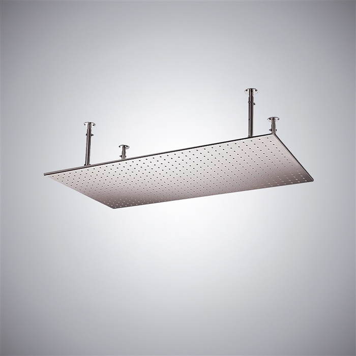 BathSelect Vicenza Brushed Nickel 20x40in Ceiling Mount Rain Shower Head