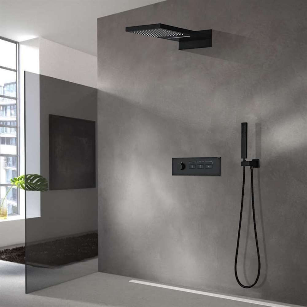 Florence-3-Functions-Black-Wall-Mount-Shower