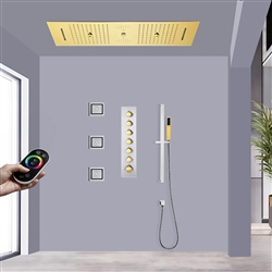 BathSelect Alencon Remote Gold and Chrome LED Music Shower System