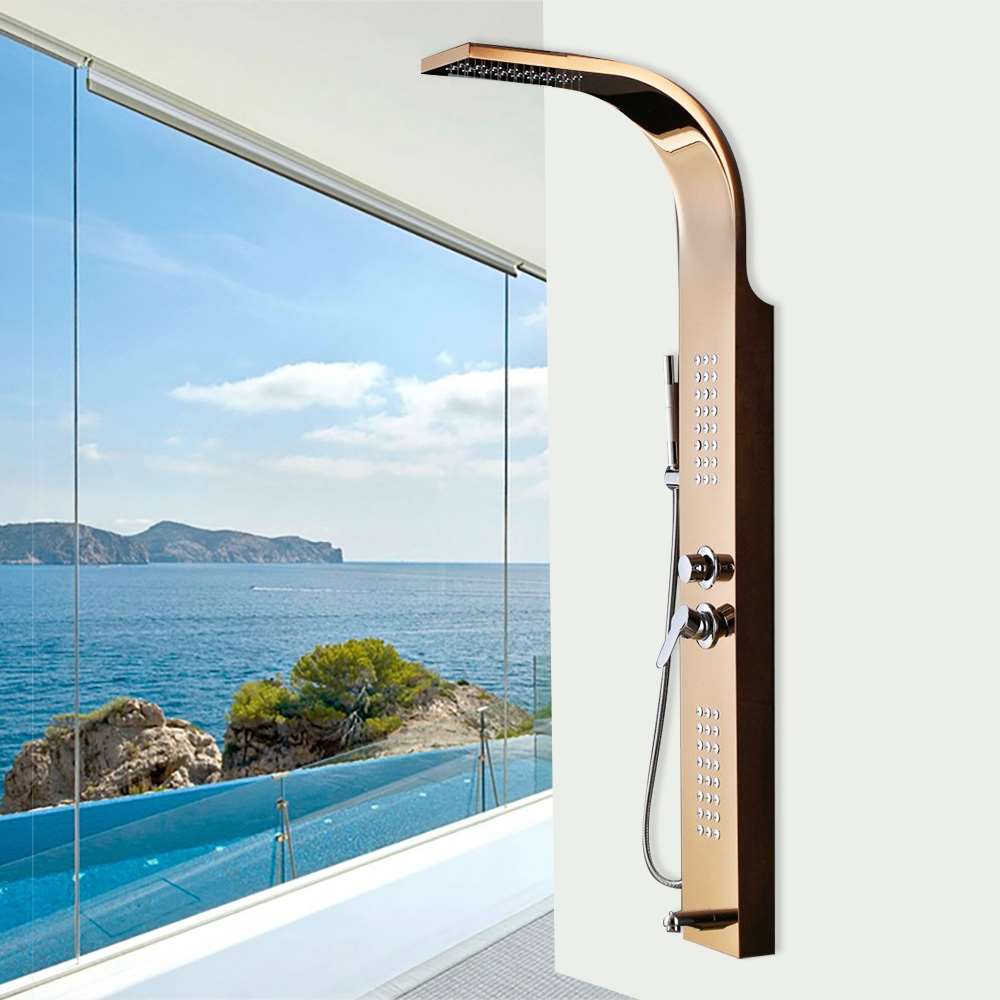 Almeria Shower Panel with Rainfall & Body Massage Jet (BS154GLD)