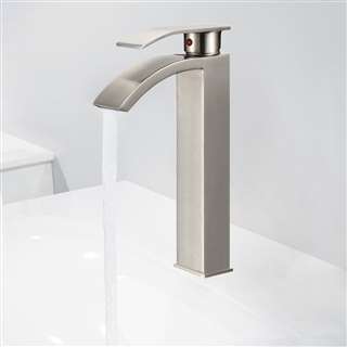 Genoa Hospitality Single Handle Brushed Nickel Tall Sink Faucet
