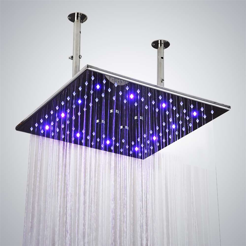 16 inch LED Brushed Nickel Shower Head (BS16InchLedShower)