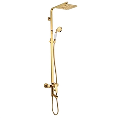 Florence Gold Shower Set With 8 Inch Rainfall Square Shower Head