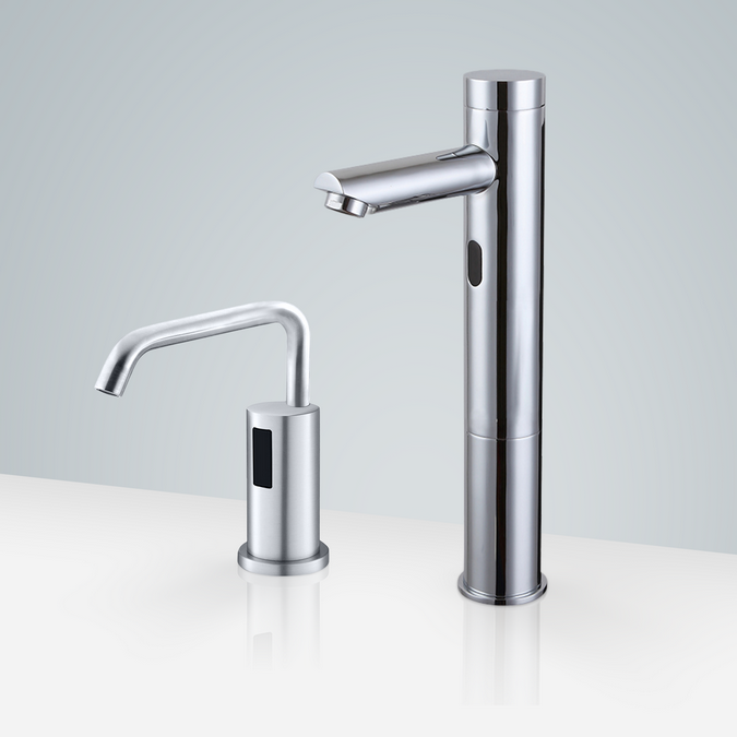 BathSelect Dax touchless faucet and automatic soap dispenser set model BS18199