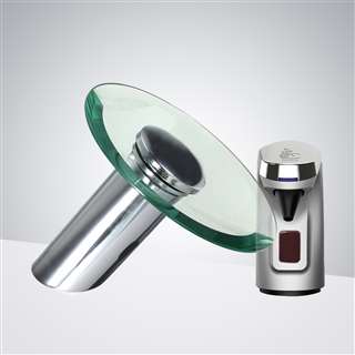 BathSelect Marsala Waterfall Commercial Chrome Motion Sensor Faucet & Automatic Soap Dispenser for Restrooms