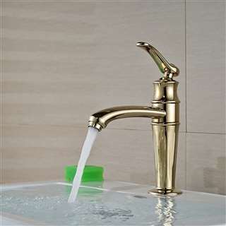 Argenteuil Hospitality Gold Single Handle Bathroom Sink Faucet