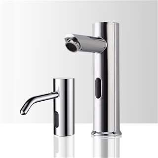 BathSelect Solo Chrome Finish Automatic Commercial Sensor Faucet and Soap Dispenser