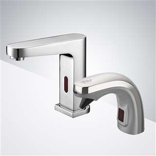 Marsala Commercial Automatic Chrome Finish Motion Sensor Faucet & Automatic Foam Soap Dispenser For Restrooms