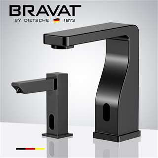 Bravat Touchless Automatic Commercial Sensor Faucet & Automatic Foam Soap Dispenser In Dark Oil Rubbed Bronze