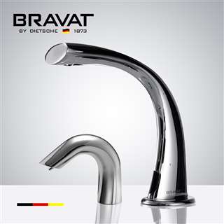 Bravat Touchless Automatic Commercial Sensor Faucet & Automatic Foam Soap Dispenser In Chrome