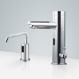  Home Depot BathSelect Marseille Hands Free Commecial Motion Sensor Faucet & Automatic Liquid Foam Soap Dispenser For Restrooms In Chrome