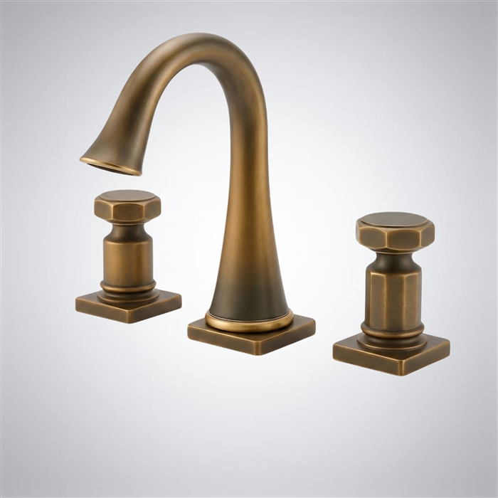 BathSelect HexaGrace Antique Bronze with Warm Brass Gradient Bathroom Faucet
