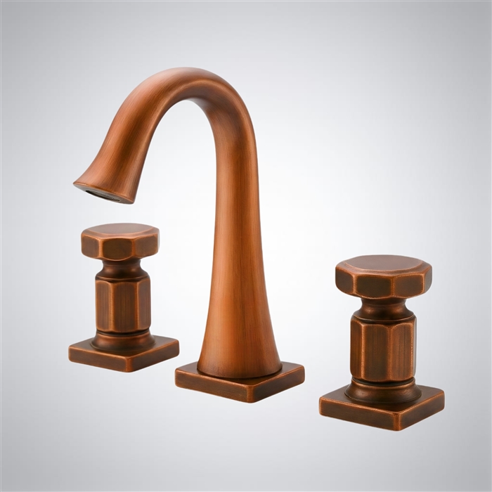 BathSelect HexaGrace Brushed Copper and Burnished Brown Bathroom Faucet