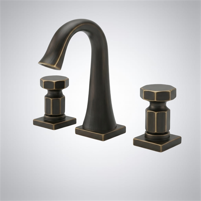 BathSelect HexaGrace Gunmetal Brass Two Handle Bathroom Faucet