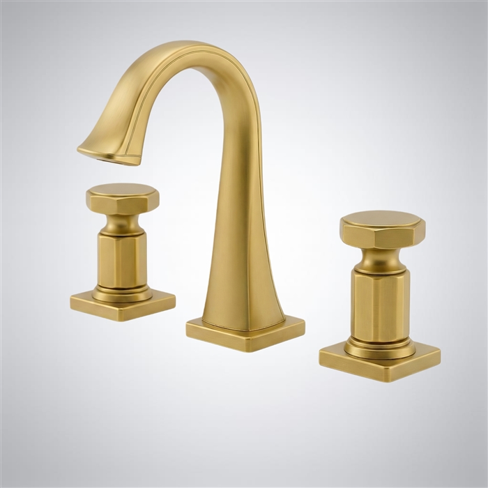 BathSelect HexaGrace Soft Gold Two Handle Bathroom Faucet
