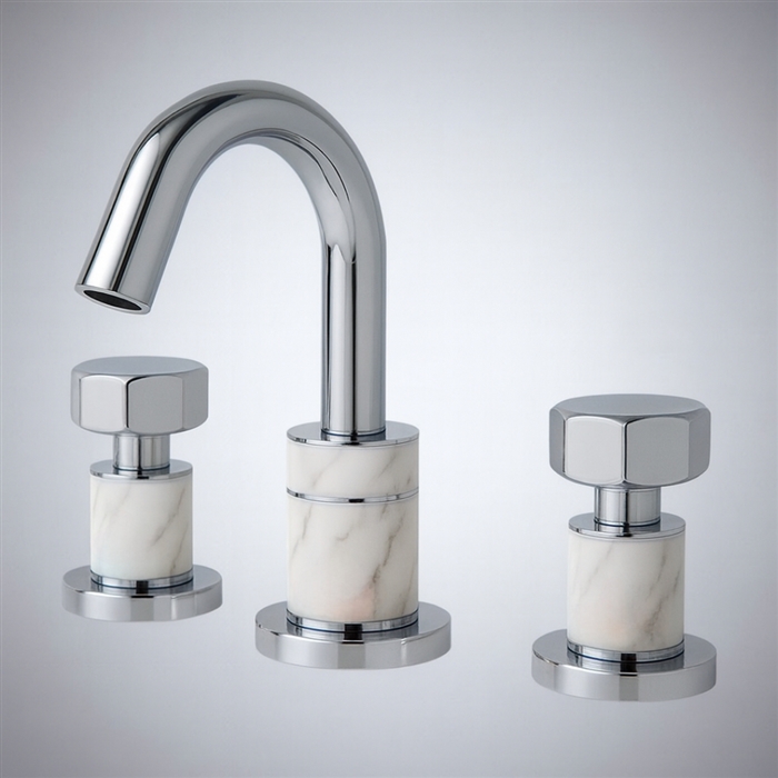 BathSelect Aurelia Column Chrome Two Handle Bathroom Faucet