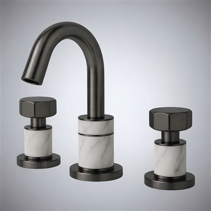 BathSelect Aurelia Column Gun Metal Gray Thermostatic Two Handle Bathroom Faucet