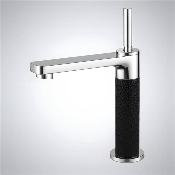 BathSelect Radiant Crystal Chrome and Black Crystal Single Handle Faucet