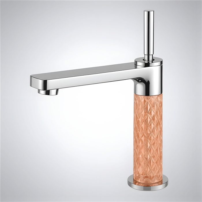 BathSelect Radiant Crystal Chrome and Rose Gold Crystal Single Handle Faucet