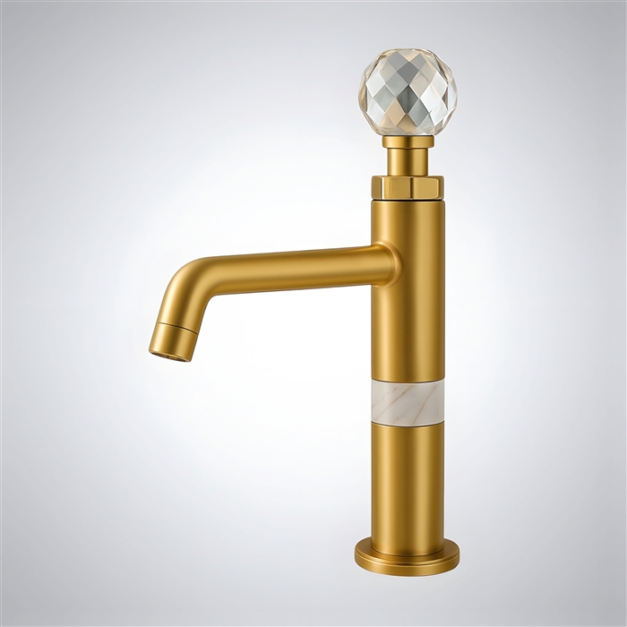 BathSelect Monarch Forge Brushed Gold Single Handle Basin Faucet