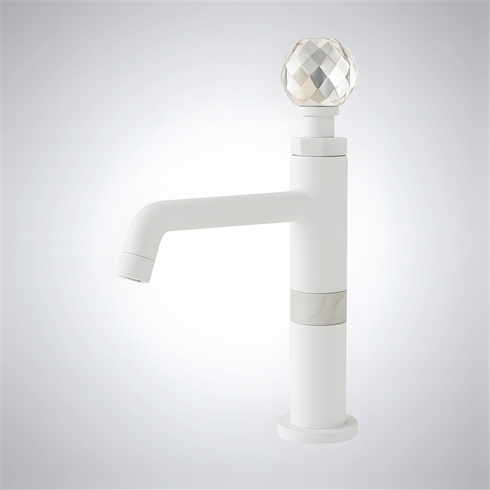 BathSelect Monarch Forge Matte White Single Handle Basin Faucet