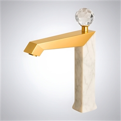 BathSelect Crystal Royale gold single handle deck mounted faucet