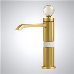 BathSelect Crystal Pillar gold single handle luxury basin faucet